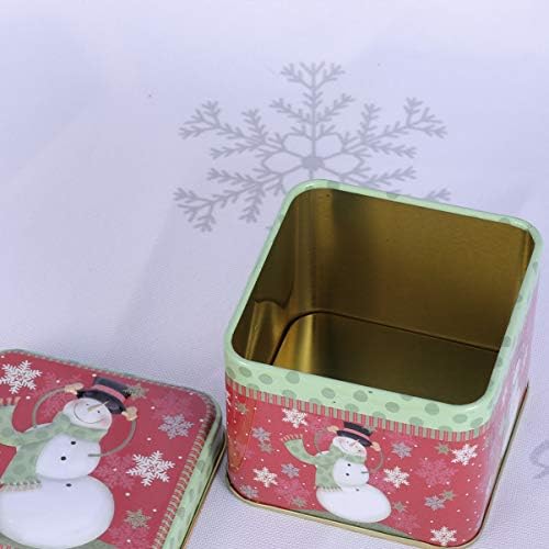 ДОИТУЛ Божиќна Лимена Кутија Квадратни Контејнери За Складирање Колачиња Со Капаци Украсни Кутии За Бонбони Божиќна Празнична Забава