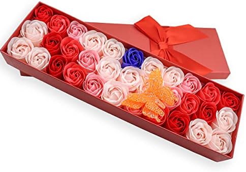 ЏИЈАЛЕЈ 33 ПАРЧИЊА Цветен Миризлив Сапун За Капење Ливчиња Од Роза, Растително Есенцијално Масло Сапун Од Роза Поставете Идеи За Подароци За Нејзините