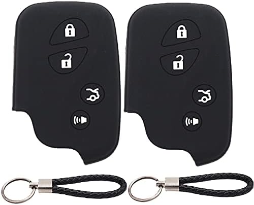 WFMJ 2PCS црн силикон со клучеви за Lexus RX350 ES350 IS250 GX460 LX570 SMART 4 ​​копчиња далечински клуч за капакот на капакот