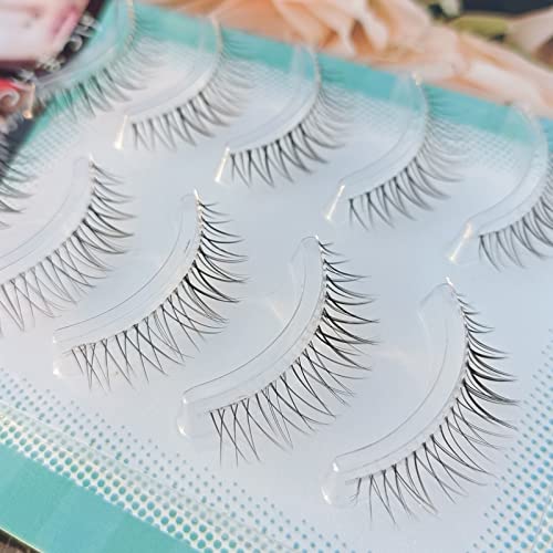 Јапонски јапонски природен стил лажни трепки шминка Ултра лесен воздух за окото за окови рачно изработени меки горни и долни