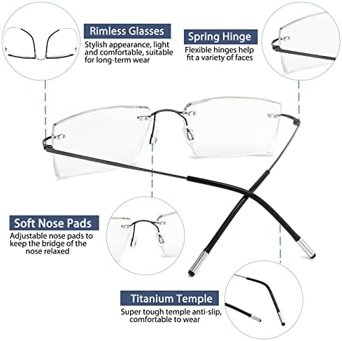 K.Laver Бифокално читање очила за мажи жени без безобразно сино светло блокирање на очила Дијамант ги исече читателите на титаниумските