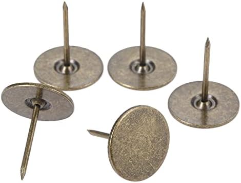 10/50pcs Антички бронзени тапацирци нокти рамна тркалезна глава метални метални притисоци 19x22mm гроздобер чаши за накит за