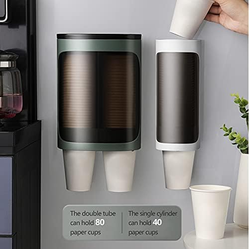 Lazyspace wallиден монтиран чаша за хартија, диспензерот за чаша, држач за купови од типот на типот, вклопуваат мали чаши, диспензерот
