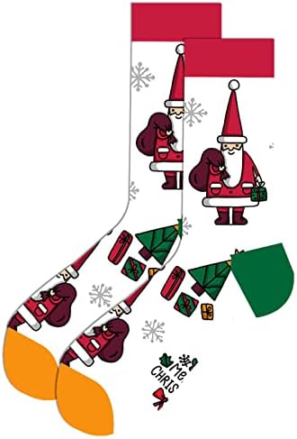 Божиќни чорапи за женски чорапи печати чорапи подароци памук долги смешни чорапи за жени со компресија чорапи без латекс