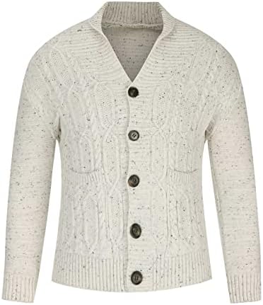 Мажи џемпери кардиган модно копче надолу по шал -јака за трикотажа јакна тенок вклопуваат долги ракави плетени палто блузи врвови