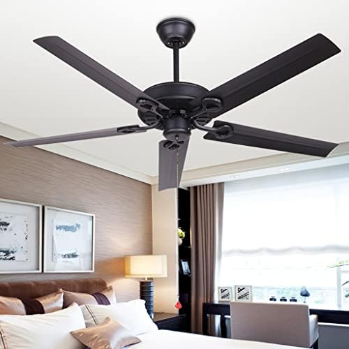 Електричен вентилатор на таванот без светла месинг или црна површина во боја на ветерот, прилагодлива функција за обратна форма