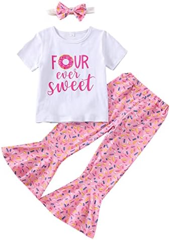 vchoohce toddler бебе девојче роденденска облека слатка долга ракав маица крофна bellвонче за панталони за панталони
