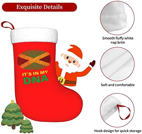 Cutedwarf Јамајка е во мојата ДНК Кристама чорапи Божиќни украси на дрво Божиќни чорапи за Божиќни празнични забави подароци 18-инчи