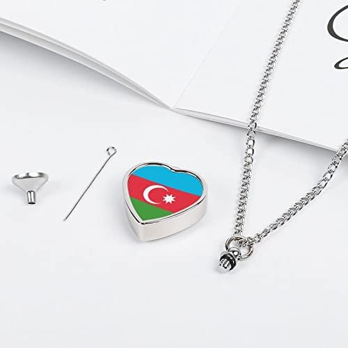 Знаме На Азербејџан Печатени Миленичиња Урн Ѓердан За Пепел Кремирање На Срцето Накит Меморијален Приврзок Држач За Пепел За