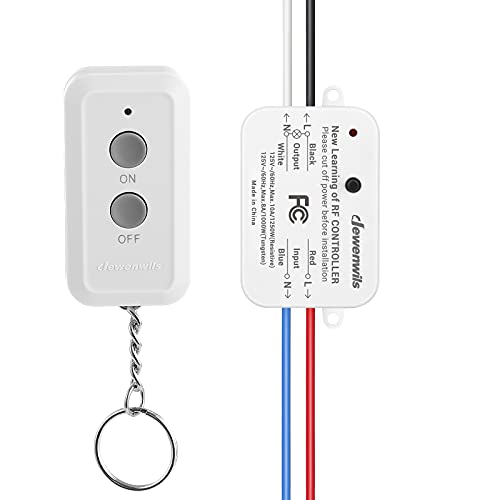 Безжичен прекинувач за безжичен светло и комплет за приемници на Dewenwils, не е потребно жици во wallид, далечински управувач за осветлување на