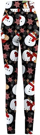 Xipcokm Божиќно нозе за жени тренингот за контрола на стомакот контролни панталони тенок фит салата за нозе со високи панталони со кашмир