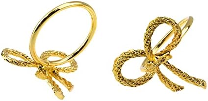Risbay прстени од салфетка, метални прстени за салфетка, пакет од 4, златна боја