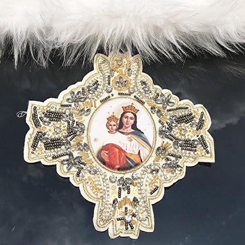 Везење рачно изработена кралица Мери Рајнестон мониста, облека за облека за облека, декорација на лепенка за лепенка 1 -от 1piece