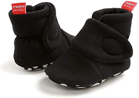 Бебе руно чизми Новородени топли папучи пријатни зимски чизми чорапи чевли за новороденче за безобразник со не лизгање на дното 0-18 месеци
