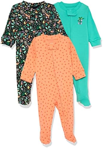 Essentials Unisex Toddlers и Babies 'Snug-Fit памук со памучни пижами за спиење, мултипаки