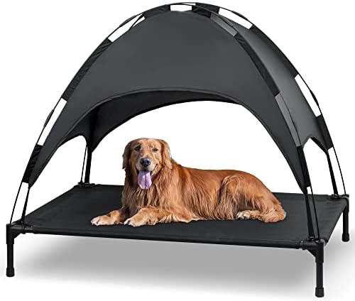 Heeyoo покачен кревет за кучиња со крошна, креветче на отворено кучиња со отстранлив шатор за сенка на крошна, преносен кревен кревет