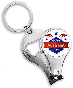 Среќен ден на Денот на Австралија, ној и илустрација на starвездите, нокти прстен клуч за шишиња со шишиња со шише, клипер