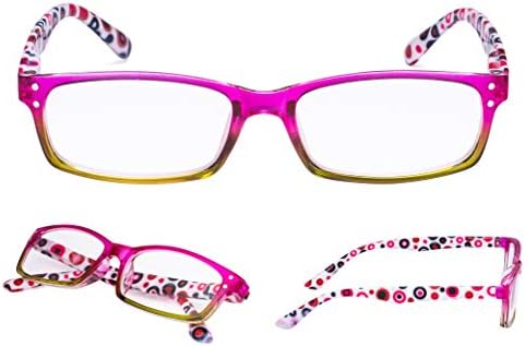 Читање очила 4 пара читатели на пролетни шарки со слатки чекори за жени за жени
