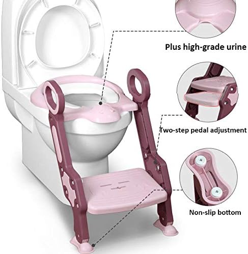 Шини Розова Тоалет Чекор Столче Прилагодливи Поместена Тоалет Во собата Со Чекор Столче, до 60 килограми, Нога Столче Тоалет