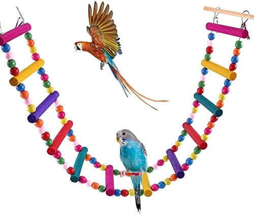Bonaweite Pird Parrot Toys, Naturals Rope Chapture Step Scallder Swing Bridge за обука за миленичиња, играње, флексибилни птици кафез
