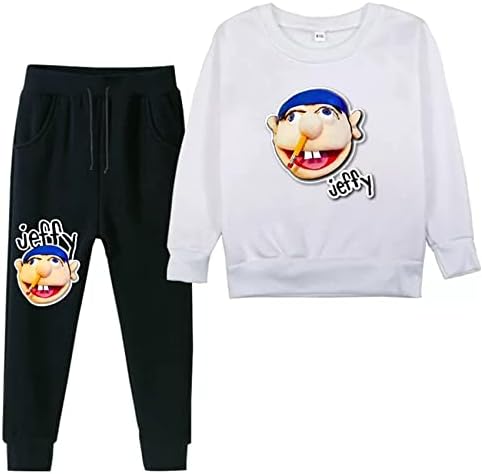 Cizun Kid Jeffy Long Sleeve Crew Sweatshirts+Pantsогер панталони костум-2 парче руно обичен тренер за момче, девојчиња