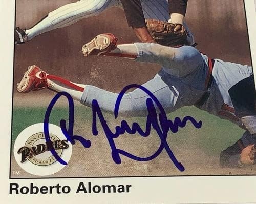 Роберто Аломар потпиша 1990 Горна Палуба Картичка сан диего Падрес бејзбол автограм - Бејзбол Плочи Автограм Картички