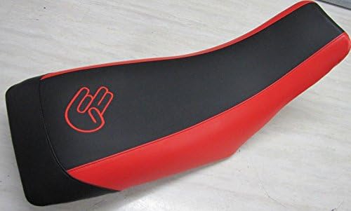 Покривање на седиштето на HCC Racing Cover компатибилен со Honda TRX 300EX се вклопува до 2006 година Црната грип/црвена страна/црно -задниот