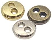 Копче за мини кукли од 50 парчиња DIY рачно изработени мини метални копчиња 2-дупки со копче за стапка на копче за стапка