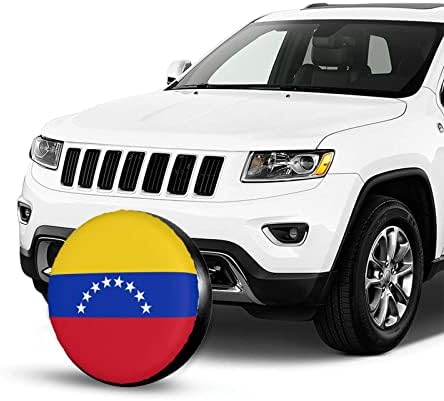 Знаме на Венецуела Печатено резервоар за резервни тркала Заштитник на тркалото, за кампер за камиони со приколка, вклопуваат гуми од 14 до