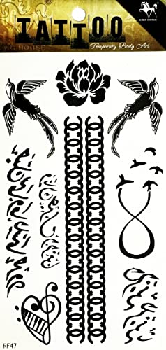 Цртан филм црна птица убава тетоважи стил мода привремена водоотпорна тетоважа за мажи жени дизајнираат украси тело вратот