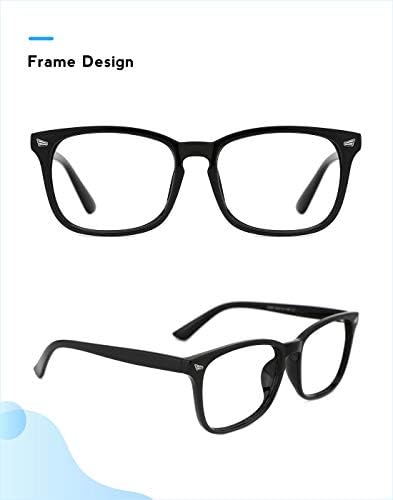 Очила за блокирање на сини светло за жени/мажи/тинејџери, преголеми очни очила за плоштад, очила за игри/ТВ/телефони