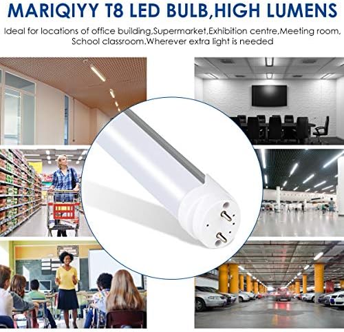 Mariqiyy 4FT LED T8 Цевка Светлина, 18W 2350lm, 5500-6000K, T8T10T12 Флуоресцентни Светилки Замена, Баласт Компатибилен или Бајпас,