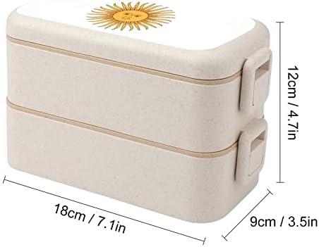 Ретро Аргентина знаме со двојно стабилно бенто кутија за ручек со модерен бенто контејнер со сет за прибор