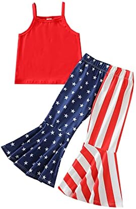 Девојче за девојче Нубео Девојче 4-ти јули Облека за халор, ромпер кошула со кратки ракави, американско знаме, панталони за