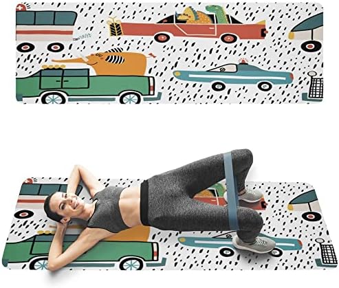 YFBHWYF Јога Мат - Премиум 2мм печати Реверзибилна дополнителна густа вежба за лизгање и фитнес за сите типови јога, пилатес и тренинзи