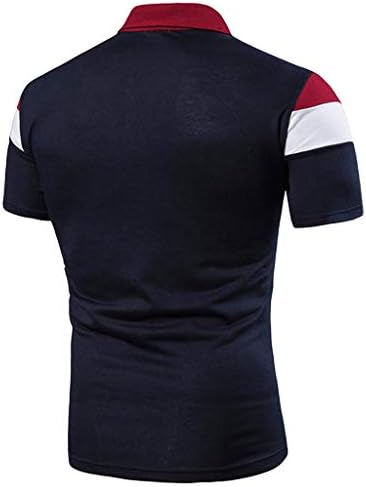 HDDK машки голф кошули во боја блок крпеница со кратки ракави тенис врвови лето тенок фит деловен случајна кошула