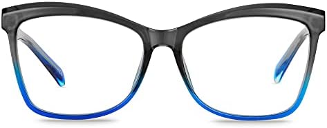РЕКИ Сини Светлосни Очила За Жени, Компјутерски Очила За Жени Блокирање На Сина Светлина, Преголеми Очила За Филтрирање На Сина Светлина, Очила
