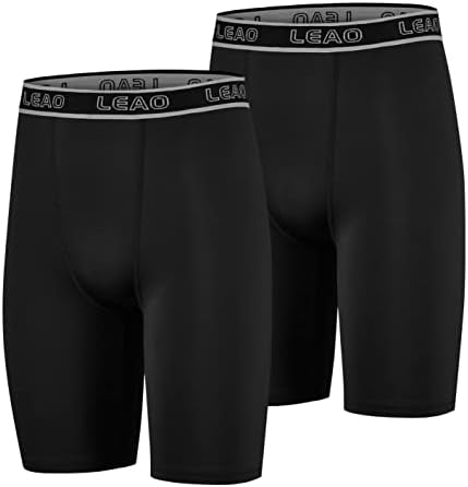 Лео млади момчиња компресија шорцеви со 2-пакети перформанси атлетски долна облека спортски боксерски брифинзи
