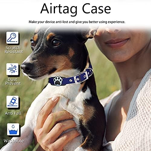 LOPNORD Airtag Dog Dog Looker компатибилен со Apple Air Tag GPS, 2 пакувања Airtags Dog Tag јака водоотпорен силиконски случај, заштитна обвивка