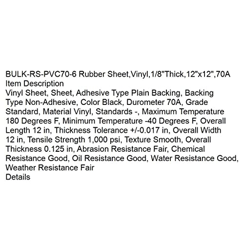 Заменски рефус-RS-PVC70-6 гумен лист, винил, 1/8 дебел, 12 x12 , 70a