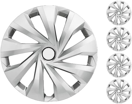 Копри сет од покривка од 4 тркала од 14 инчи сребрен Hubcap Snap-on одговара на Toyota