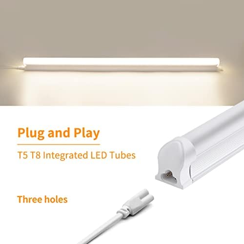 4-пакет T5 T8 LED цевка за продолжување на цевката за напојување со прекинувач за вклучување/исклучување, LED T5/T8 лесна цевка Интегрирана