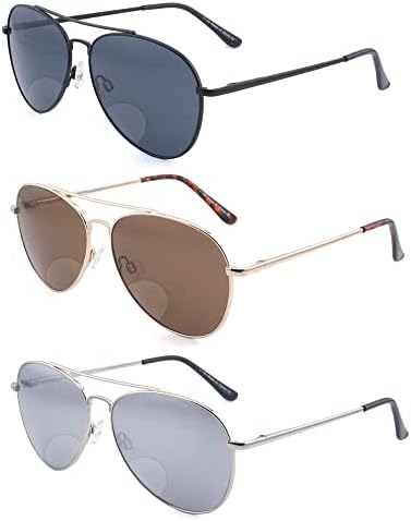 Класични бифокални очила за сонце, очила за читање на метали за машки команда