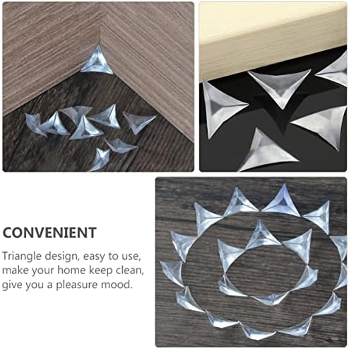Doitool 900 парчиња Триаголник Анти- Закрива штитници за фиоки Врвни заштитници за мебел за еднократно аголно мебел, транспарентен