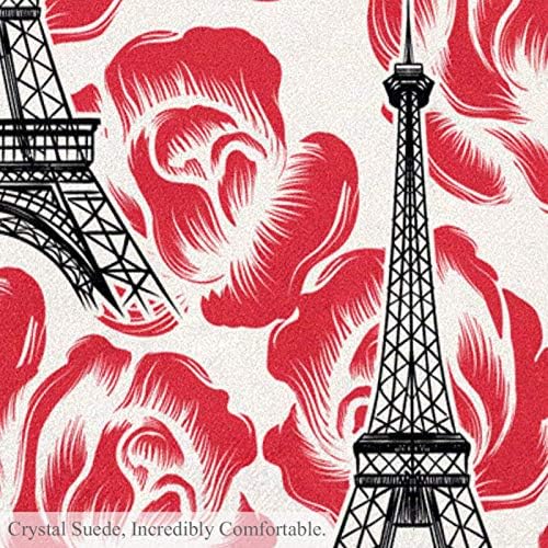 Мат со тркалезни кат, Париз Роуз Ајфел кула 31,5 x31,5 расадник килим за спална соба игротека за девојчиња за новороденчиња кои не се лизгаат јога