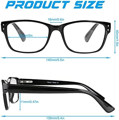 Тишуи Очила За Читање Мажи Жени Квадратни Читатели Големи Измамници Очила Со Лесна Рамка Удобно Вклопување Пролетна Шарка