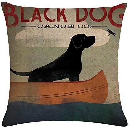 Ianанкун фрли перници покрива 18 x 18 инчи црно куче Ко.
