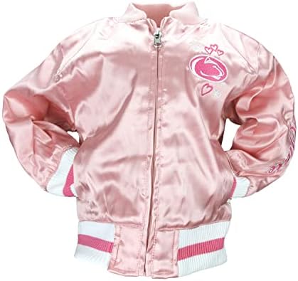 Адидас НЦАА девојки Доенчиња и мали деца розова сатенска навивачка јакна, опции за тим