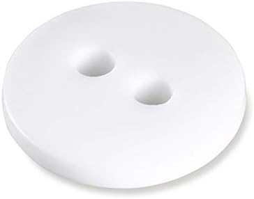 Бели копчиња за блуза со 2 дупки 24L копчиња за шиење 0,60 инчи пакет од 12