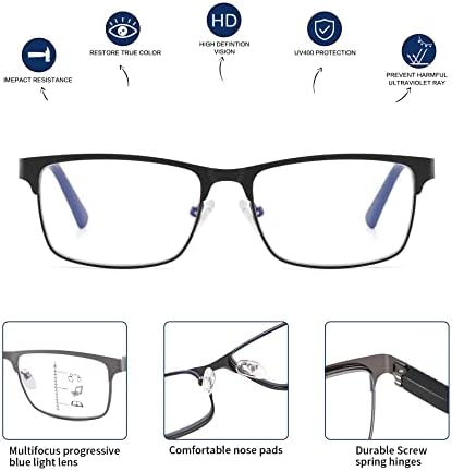 Kafirlo Прогресивни мултифокални очила за читање мажи без линија мултифокус транзиција на читатели на сина светлина трифокална